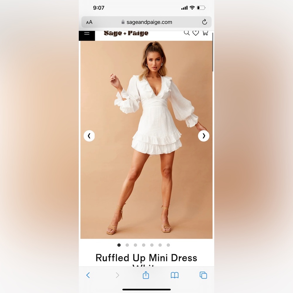 Sage And Paige ruffled up mini white